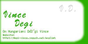 vince degi business card